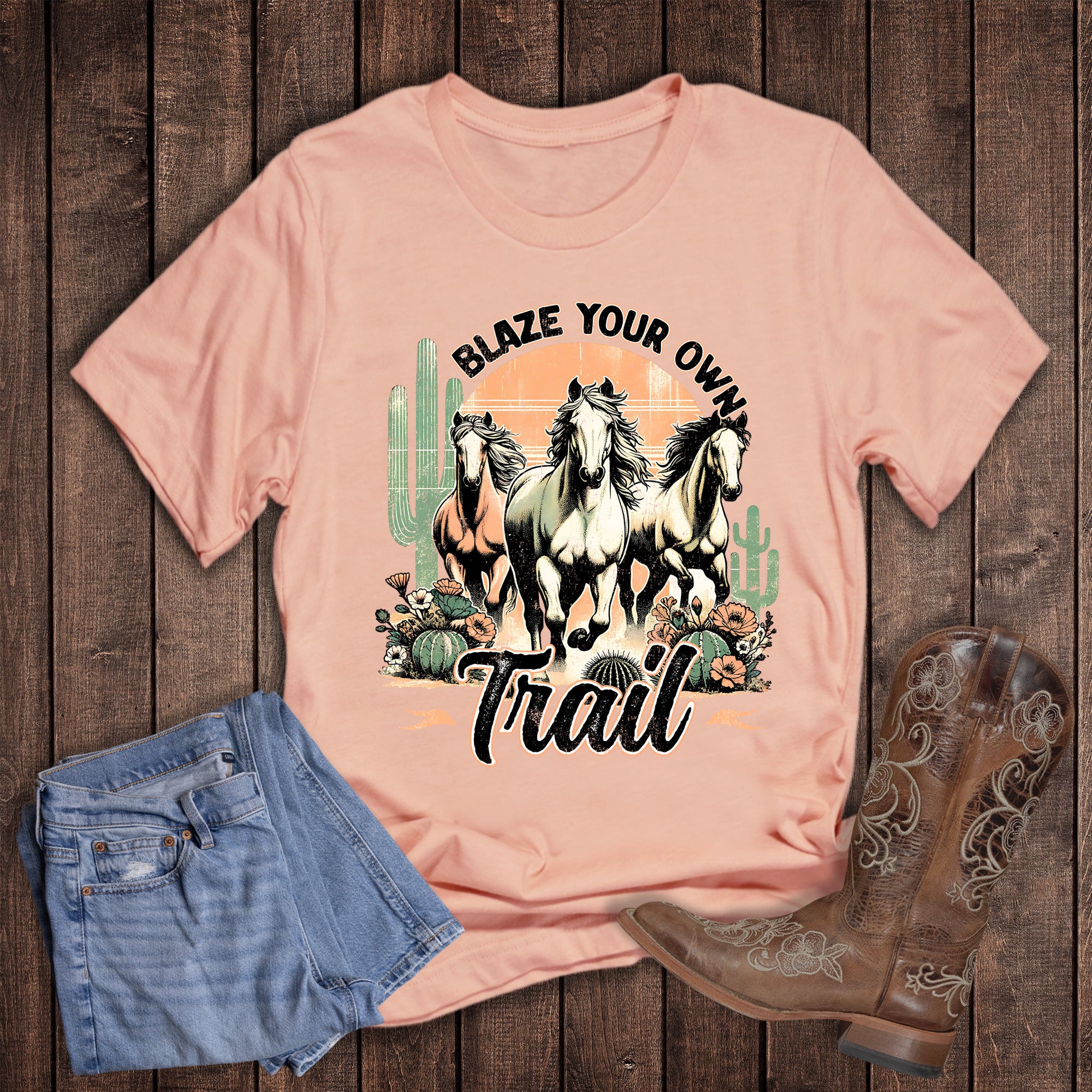 Western Horse Blaze Your Own Trail Graphic Tee