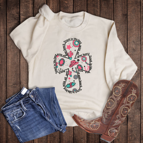 Western Trust in the Lord Cross Sweatshirt
