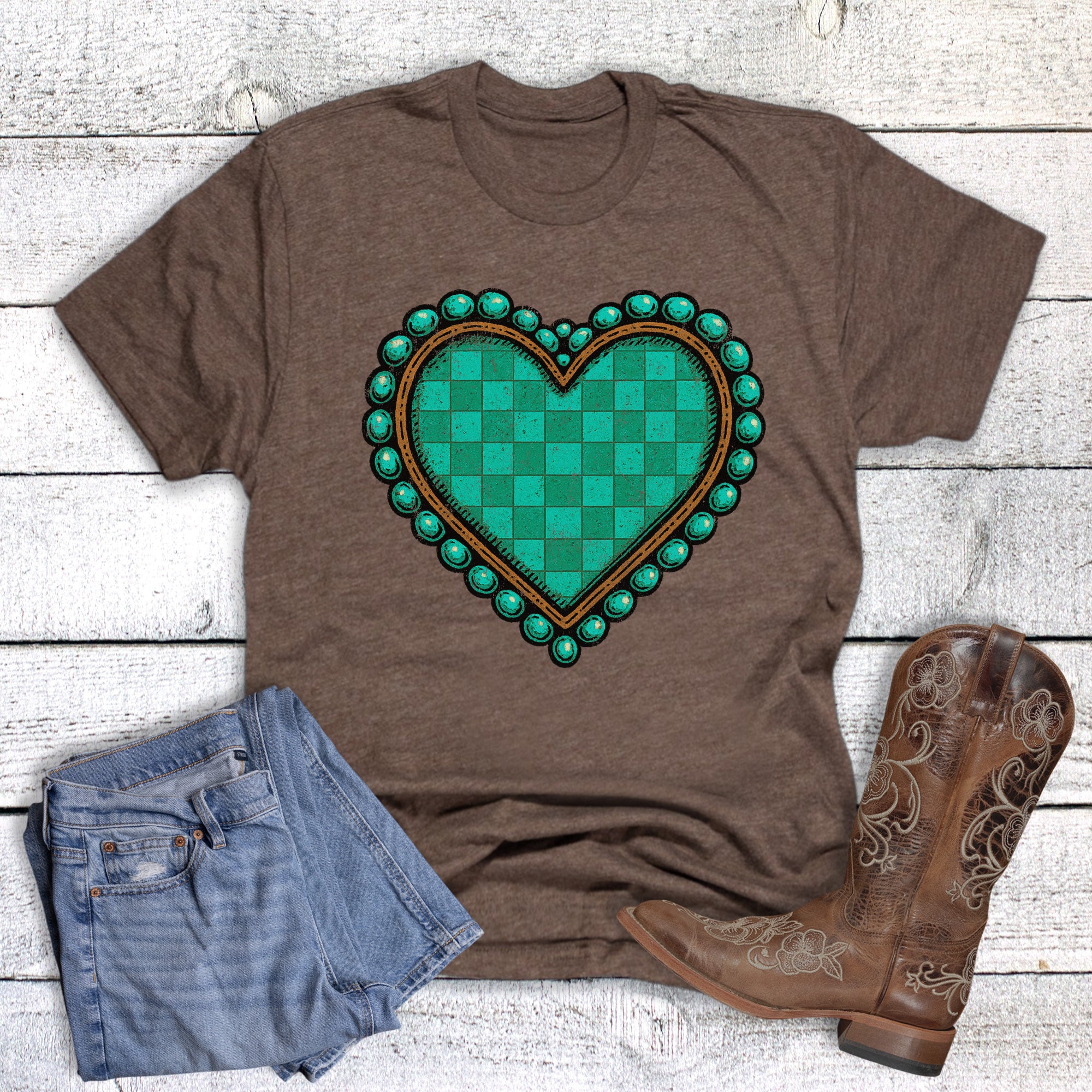 Western Turquoise Heart