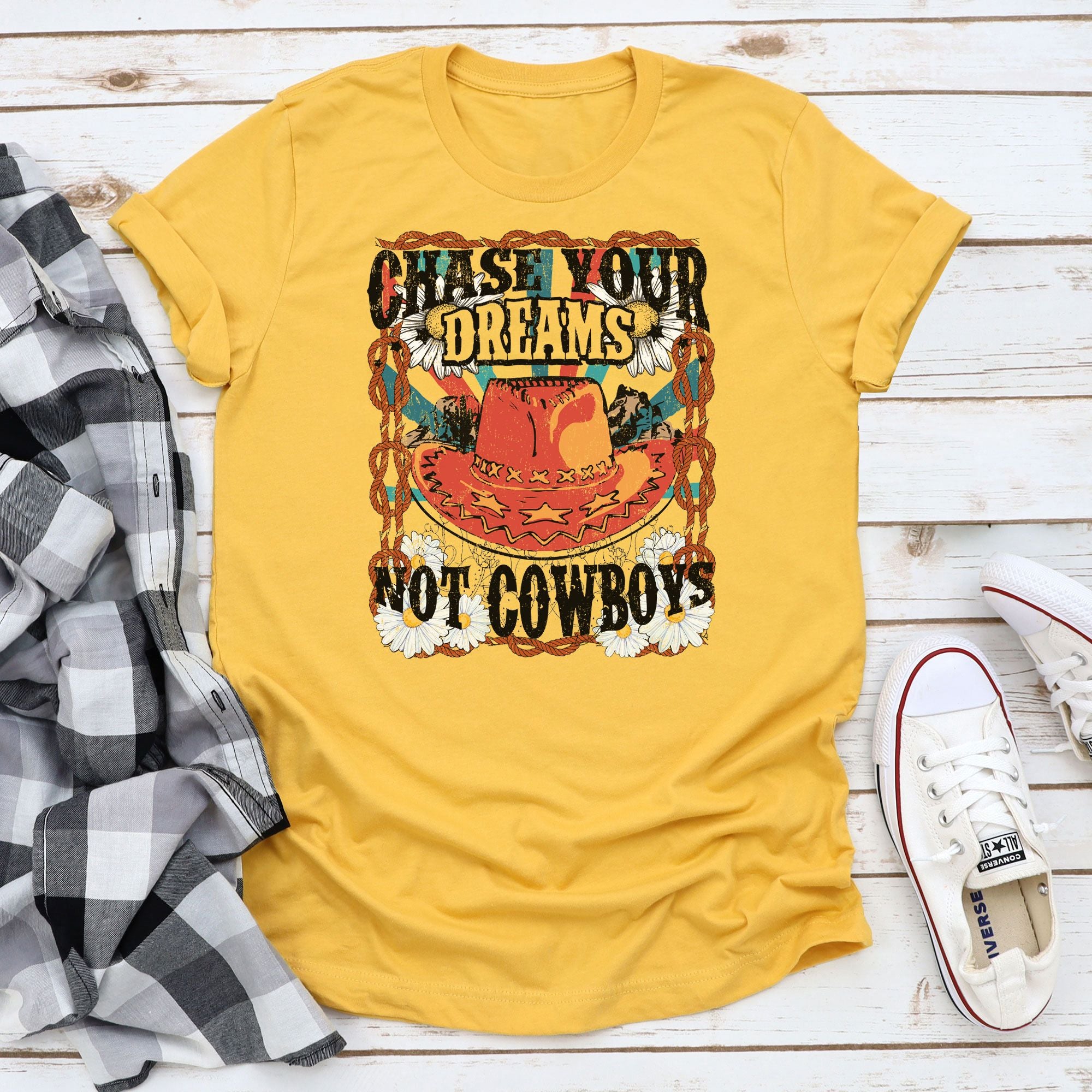 Western Chase Dreams Not  Cowboys Mustard