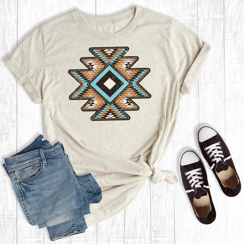 Western Distressed Aztec Cream