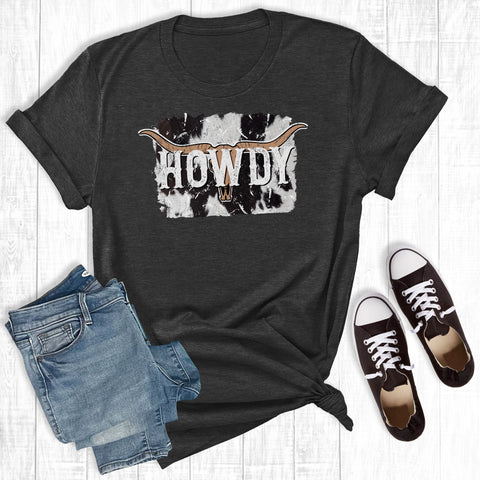 Howdy Cowskull Charcoal