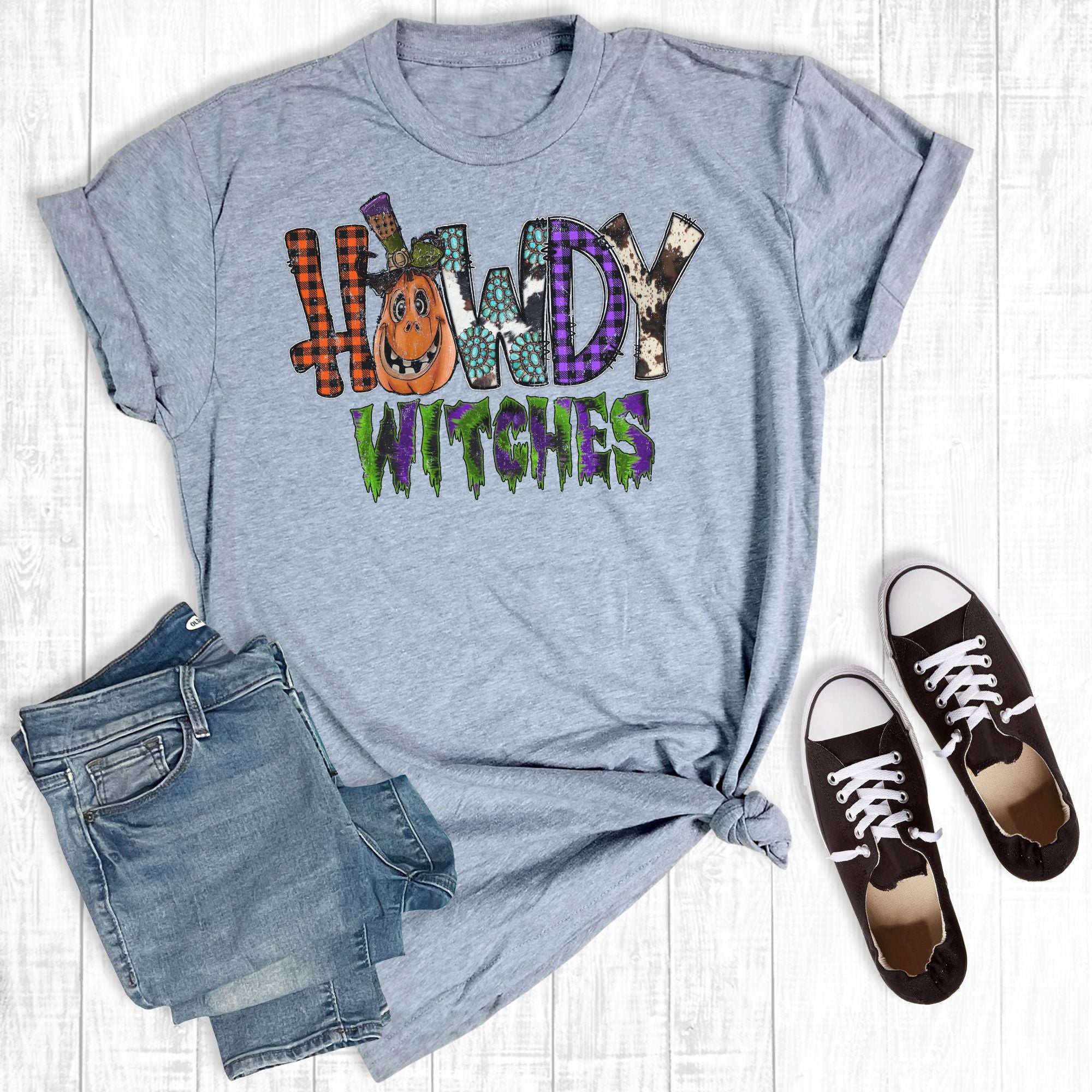 Howdy Witches Light Grey