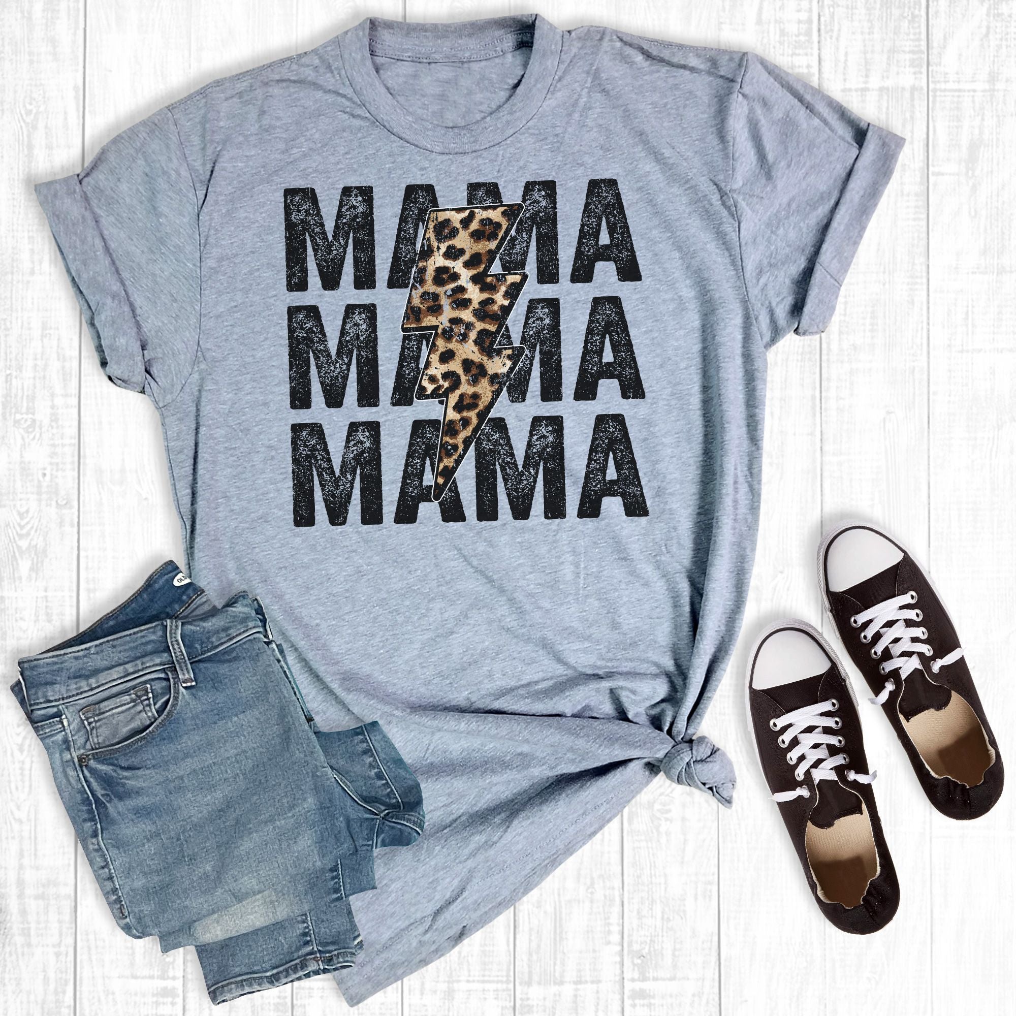 Leopard Lightning Mama Light Grey
