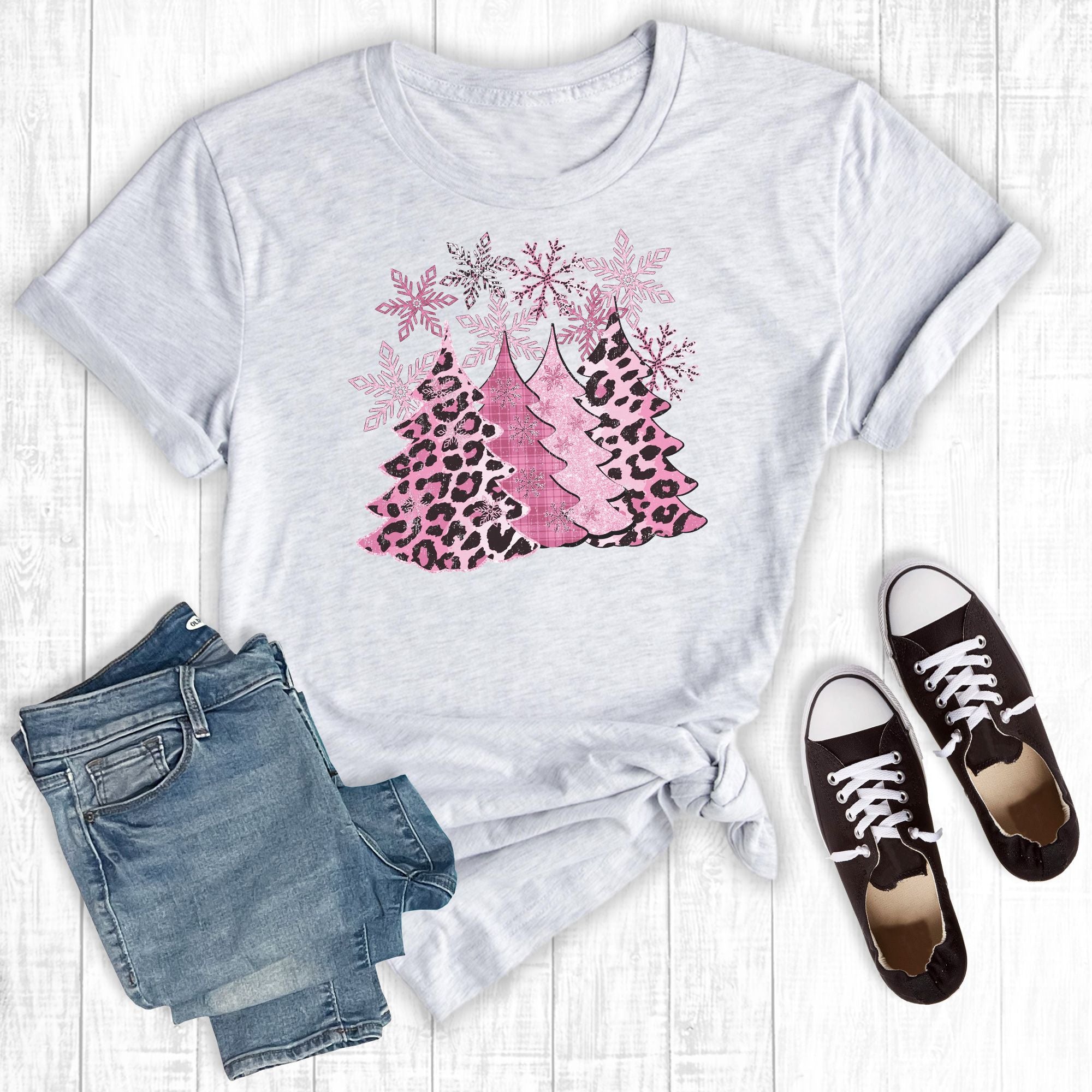 Pink Leopard Christmas Trees Ash