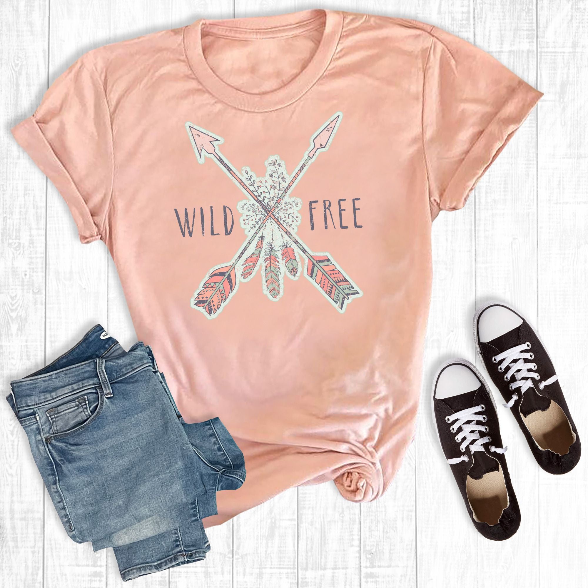 Wild and Free Arrows Peach